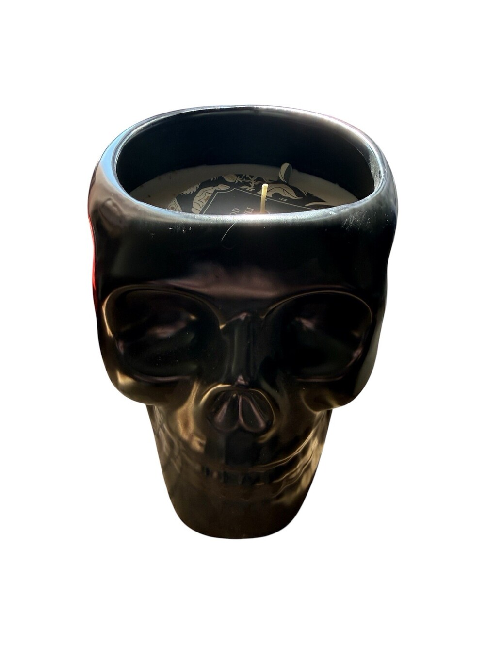 Threshold Skull Halloween Candle Firewood & Patchouli Scented 38 Oz New